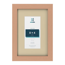 Beech 12 x 8 inch picture frame with an ivory mount for an 8 x 4 inch photo