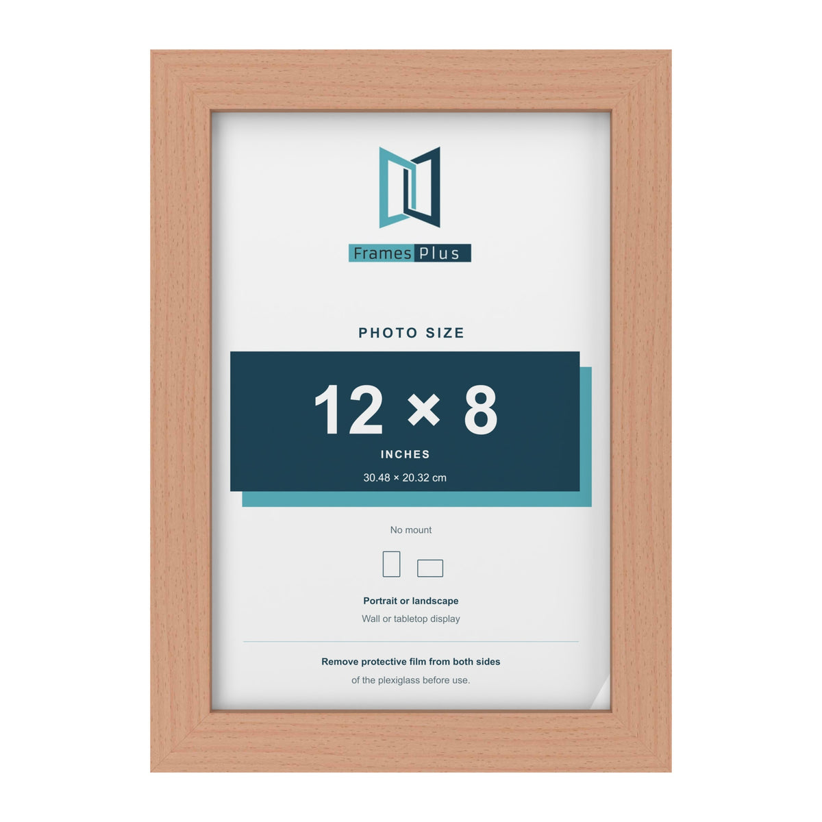 Beech picture frame for a 12 x 8 inch photo
