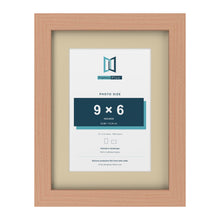 Beech 12 x 9 inch picture frame with an ivory mount for a 9 x 6 inch photo