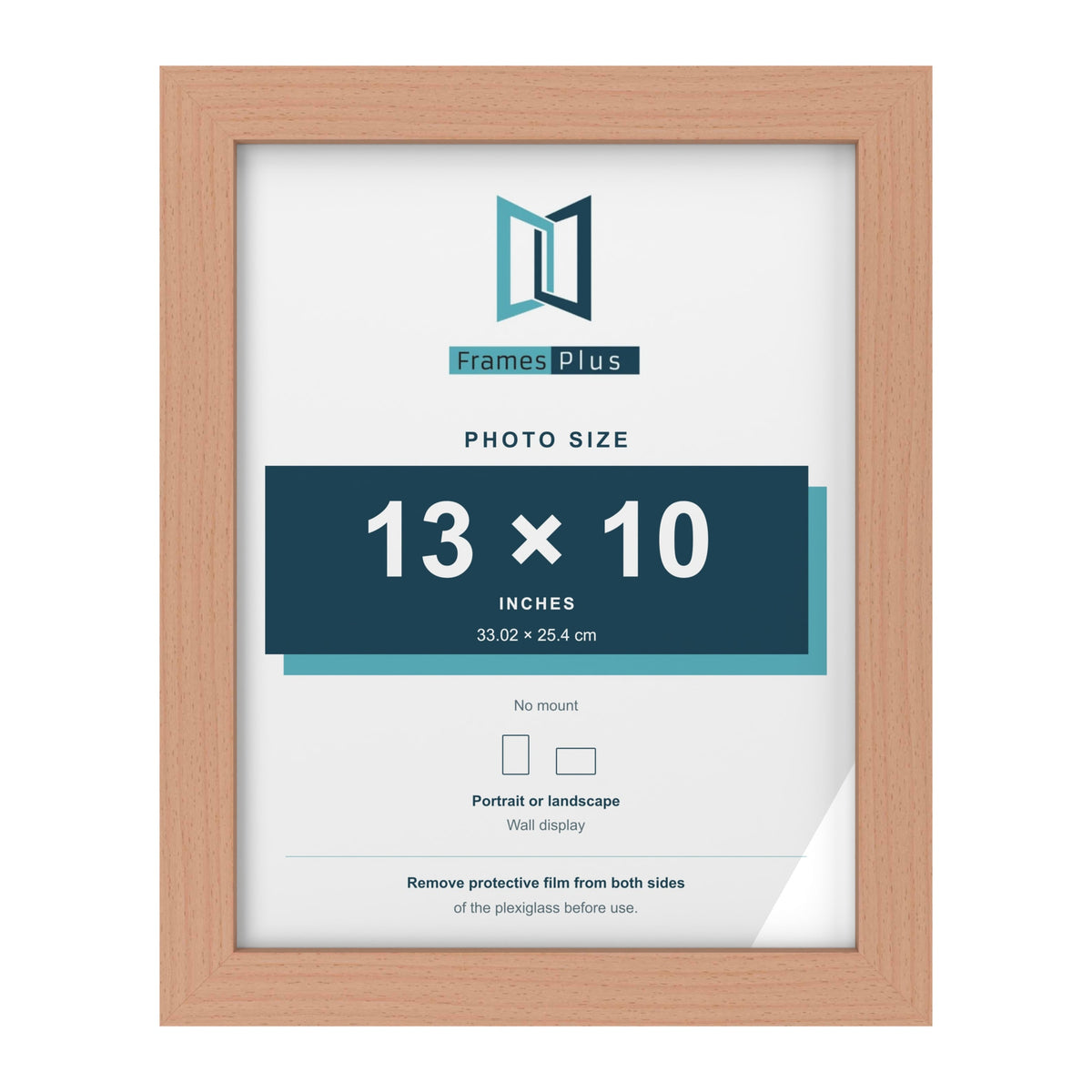 Beech picture frame for a 13 x 10 inch photo