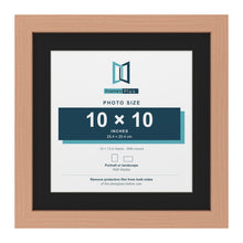 Beech 13 x 13 inch picture frame with a black mount for a 10 x 10 inch photo