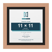 Beech 13 x 13 inch picture frame with a black mount for an 11 x 11 inch photo