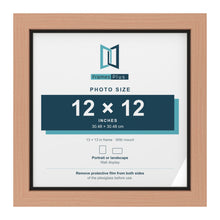 Beech 13 x 13 inch picture frame with a black mount for a 12 x 12 inch photo