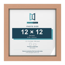 Beech 13 x 13 inch picture frame with a Dawn Grey mount for a 12 x 12 inch photo