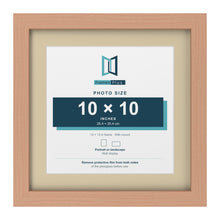 Beech 13 x 13 inch picture frame with an ivory mount for a 10 x 10 inch photo