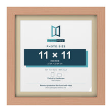 Beech 13 x 13 inch picture frame with an ivory mount for an 11 x 11 inch photo