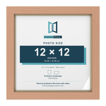 Beech 13 x 13 inch picture frame with an ivory mount for a 12 x 12 inch photo