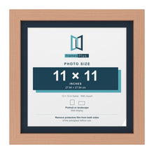 Beech 13 x 13 inch picture frame with a Pacific Blue mount for an 11 x 11 inch photo