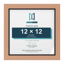 Beech 13 x 13 inch picture frame with a Pacific Blue mount for a 12 x 12 inch photo