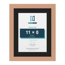 Beech 14 x 11 inch picture frame with a black mount for an 11 x 8 inch photo