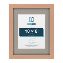Beech 14 x 11 inch picture frame with a Dawn Grey mount for a 10 x 8 inch photo