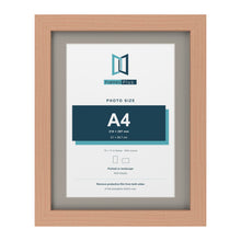 Beech 14 x 11 inch picture frame with a Dawn Grey mount for an A4 photo