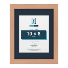 Beech 14 x 11 inch picture frame with a Pacific Blue mount for a 10 x 8 inch photo