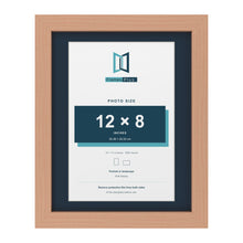 Beech 14 x 11 inch picture frame with a Pacific Blue mount for a 12 x 8 inch photo