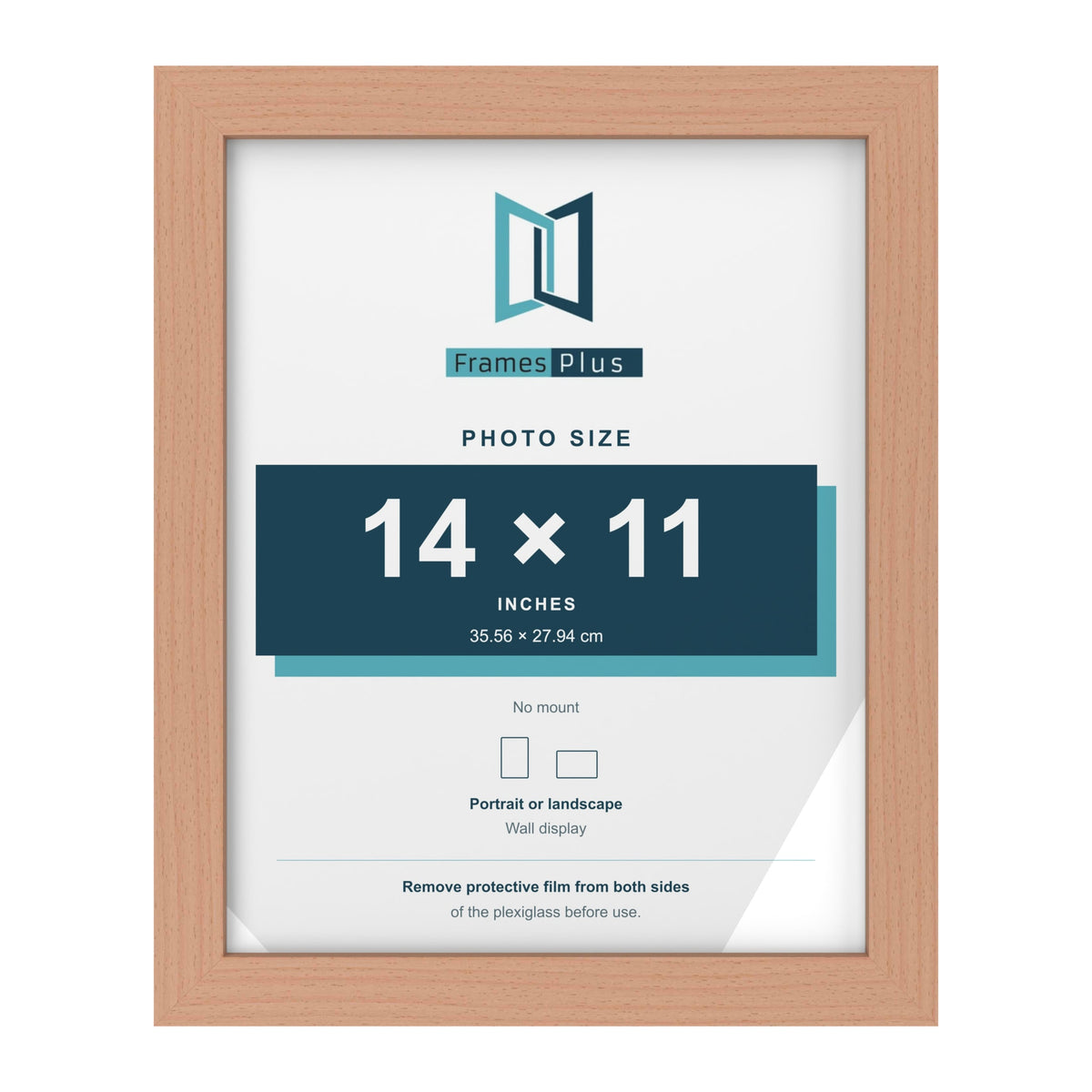 Beech picture frame for a 14 x 11 inch photo
