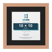 Beech 14 x 14 inch picture frame with a black mount for a 10 x 10 inch photo