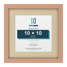 Beech 14 x 14 inch picture frame with an ivory mount for a 10 x 10 inch photo