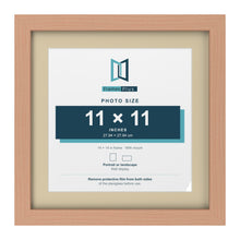 Beech 14 x 14 inch picture frame with an ivory mount for an 11 x 11 inch photo