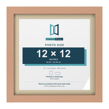 Beech 14 x 14 inch picture frame with an ivory mount for a 12 x 12 inch photo