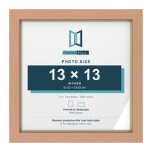 Beech 14 x 14 inch picture frame with an ivory mount for a 13 x 13 inch photo