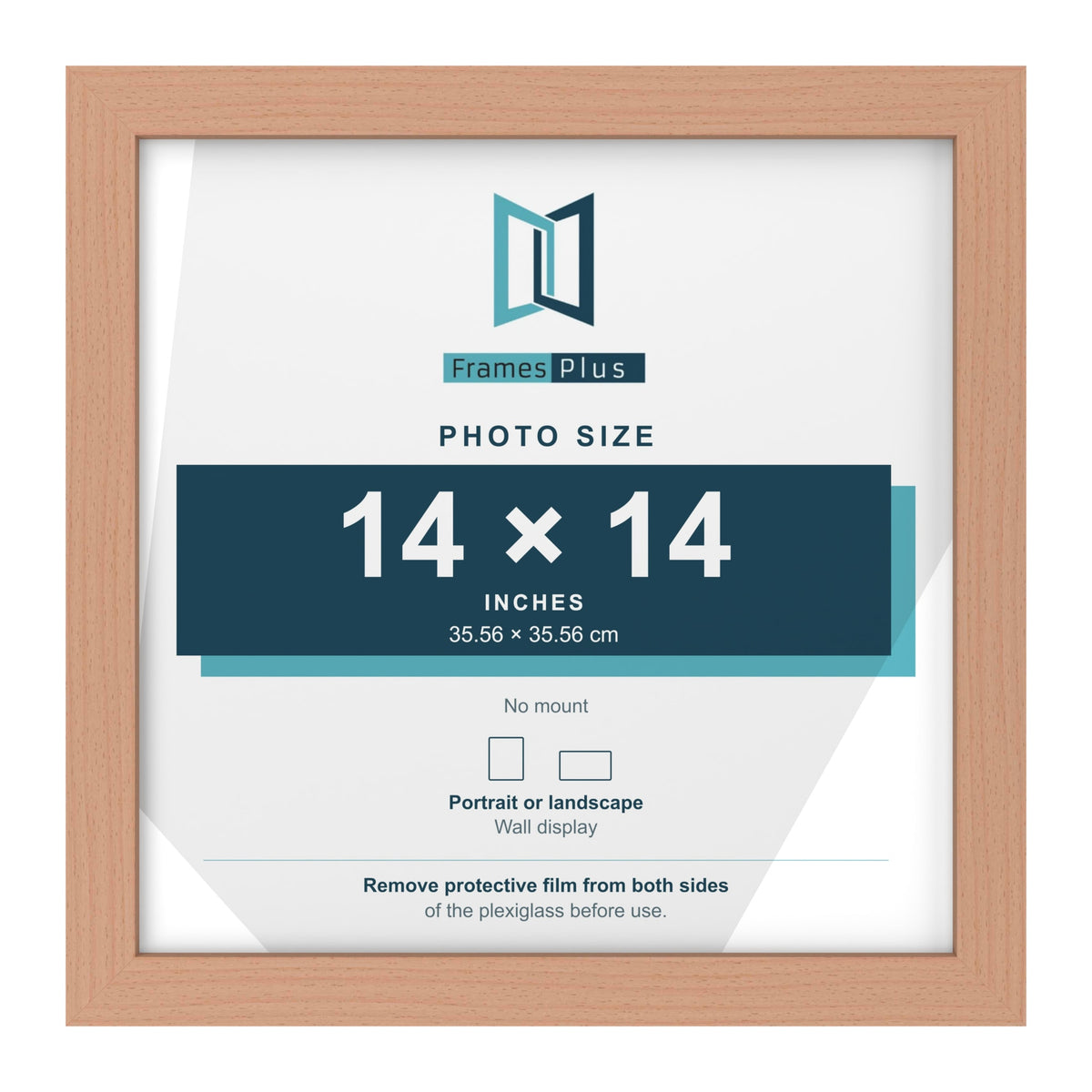 Beech picture frame for a 14 x 14 inch photo