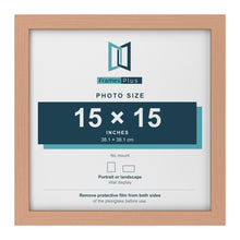 Beech picture frame for a 15 x 15 inch photo