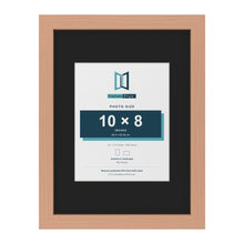 Beech 16 x 12 inch picture frame with a black mount for a 10 x 8 inch photo