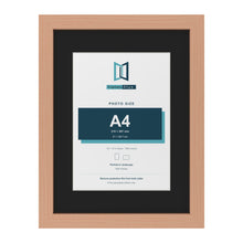 Beech 16 x 12 inch picture frame with a black mount for an A4 photo
