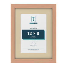 Beech 16 x 12 inch picture frame with an ivory mount for a 12 x 8 inch photo