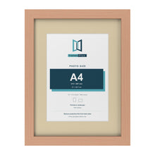 Beech 16 x 12 inch picture frame with an ivory mount for an A4 photo
