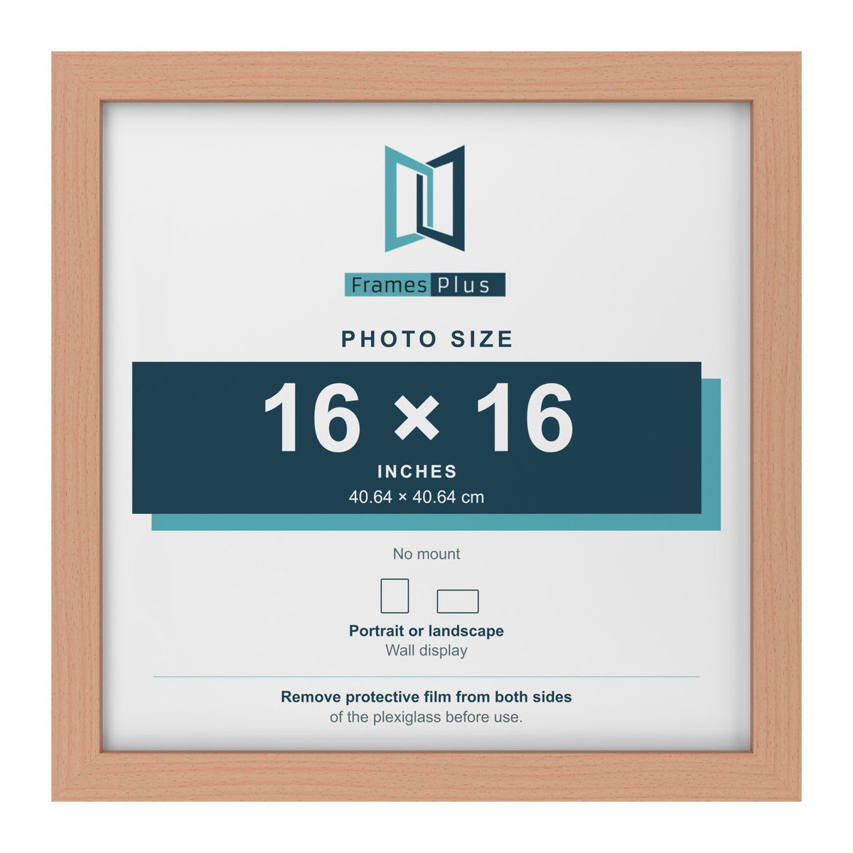 Beech picture frame for a 16 x 16 inch photo