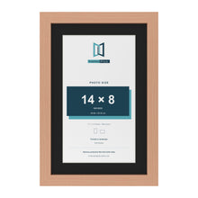 Beech 17 x 11 inch picture frame with a black mount for a 14 x 8 inch photo