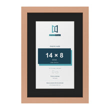 Beech 18 x 12 inch picture frame with a black mount for a 14 x 8 inch photo