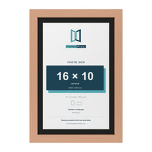 Beech 18 x 12 inch picture frame with a black mount for a 16 x 10 inch photo