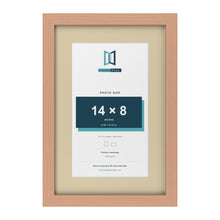 Beech 18 x 12 inch picture frame with an ivory mount for a 14 x 8 inch photo