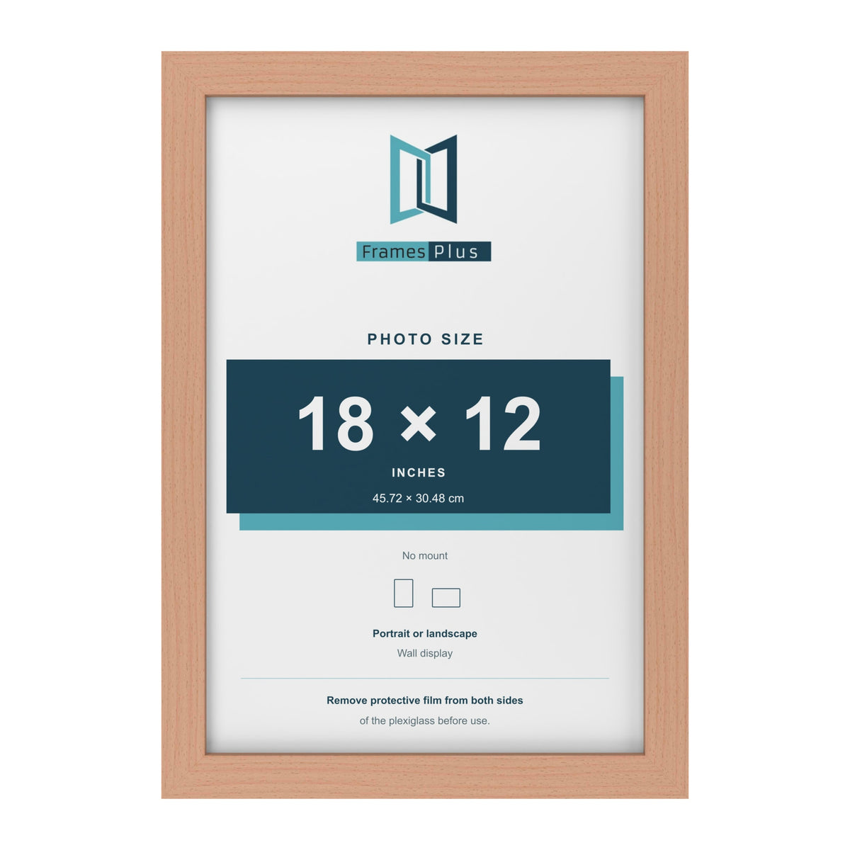 Beech picture frame for a 18 x 12 inch photo