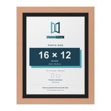 Beech 18 x 14 inch picture frame with a black mount for a 16 x 12 inch photo