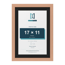 Beech 20 x 14 inch picture frame with a black mount for a 17 x 11 inch photo