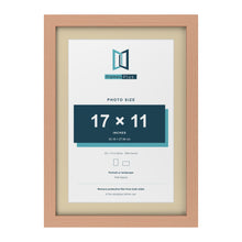 Beech 20 x 14 inch picture frame with an ivory mount for a 17 x 11 inch photo
