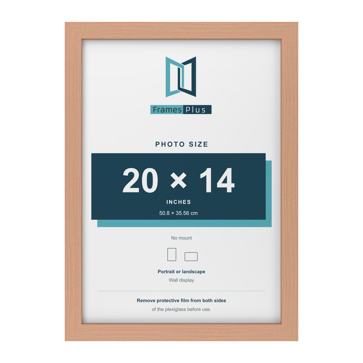 Beech picture frame for a 20 x 14 inch photo