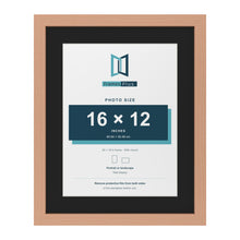 Beech 20 x 16 inch picture frame with a black mount for a 16 x 12 inch photo