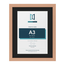 Beech 20 x 16 inch picture frame with a black mount for an A3 photo