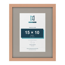 Beech 20 x 16 inch picture frame with a Dawn Grey mount for a 15 x 10 inch photo