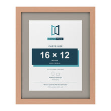 Beech 20 x 16 inch picture frame with a Dawn Grey mount for a 16 x 12 inch photo