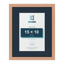 Beech 20 x 16 inch picture frame with a Pacific Blue mount for a 15 x 10 inch photo