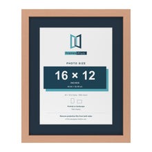 Beech 20 x 16 inch picture frame with a Pacific Blue mount for a 16 x 12 inch photo