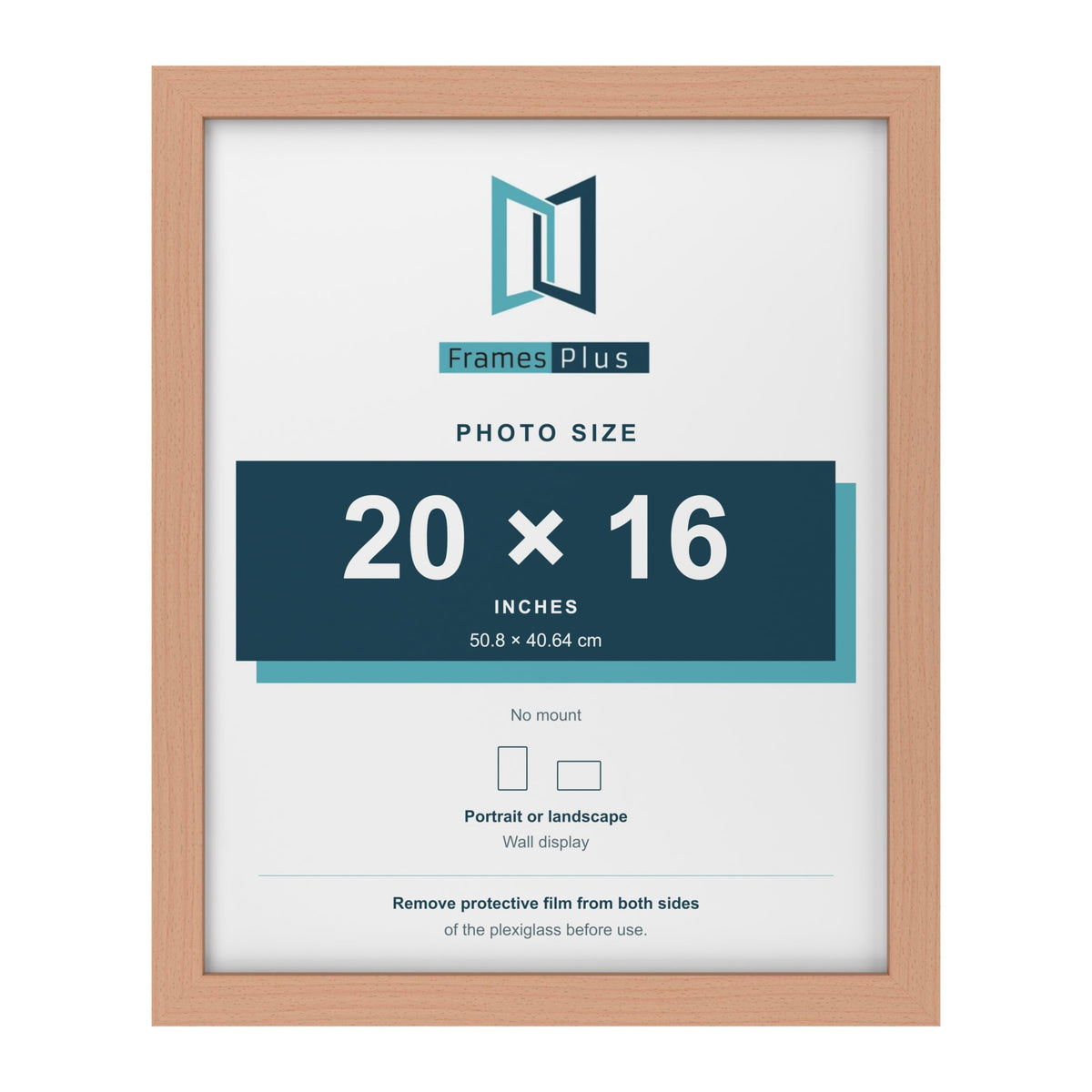 Beech picture frame for a 20 x 16 inch photo