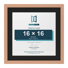 Beech 20 x 20 inch picture frame with a black mount for a 16 x 16 inch photo