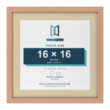 Beech 20 x 20 inch picture frame with an ivory mount for a 16 x 16 inch photo
