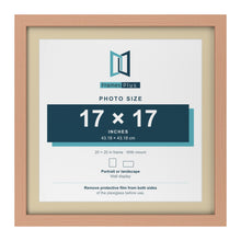 Beech 20 x 20 inch picture frame with an ivory mount for a 17 x 17 inch photo